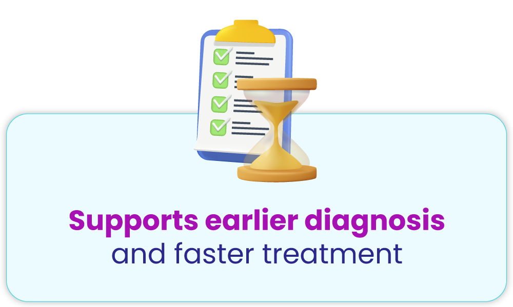 Supports earlier diagnosis and faster treatmnet