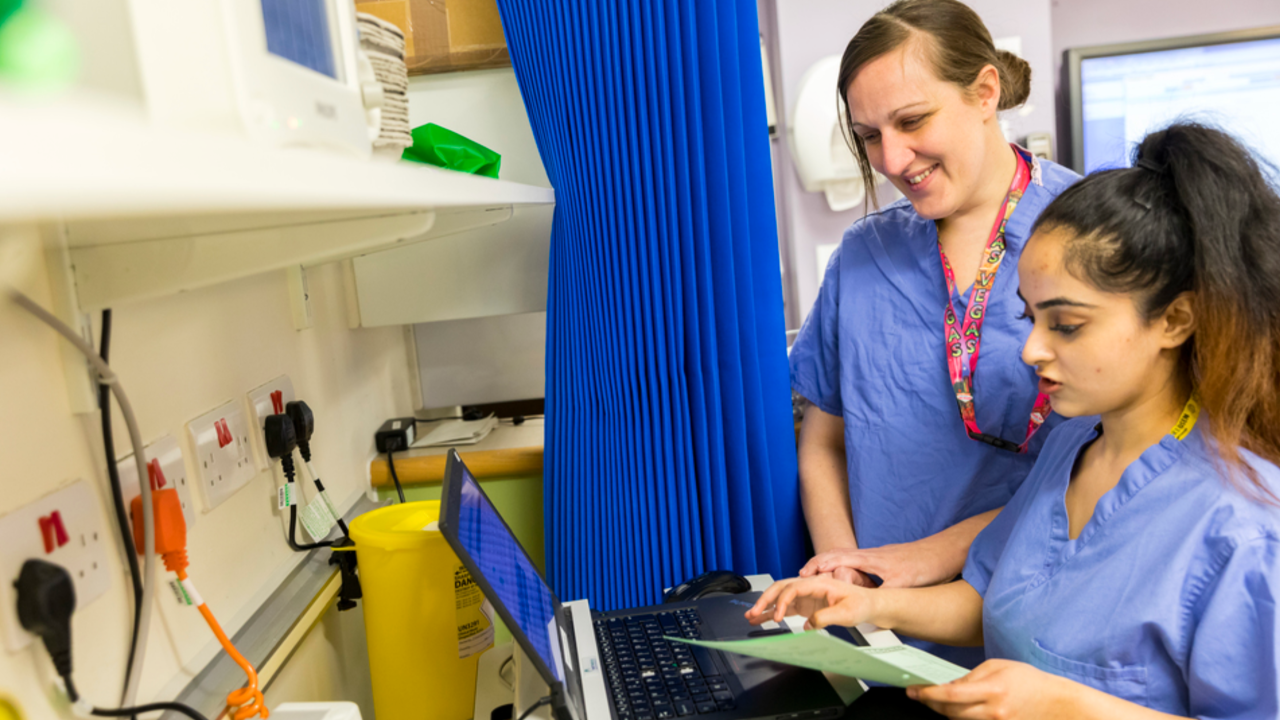 two nurses in a hospital